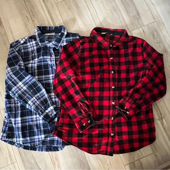 Lee Tops - 2 Lee Rider fleece plaid shirts XL